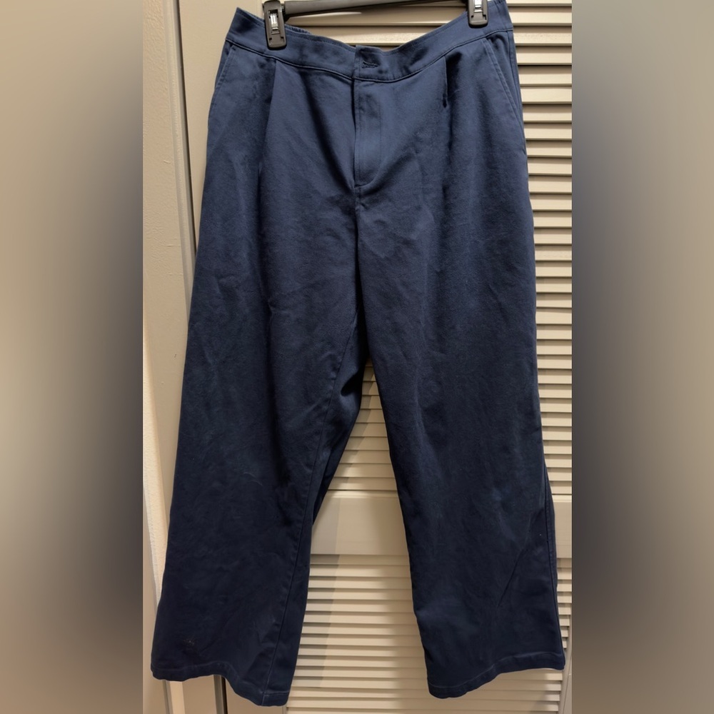 Alo Yoga Road Trip Wide Leg Pants L Navy High Rise Travel Workleisure Pant - Picture 2 of 3
